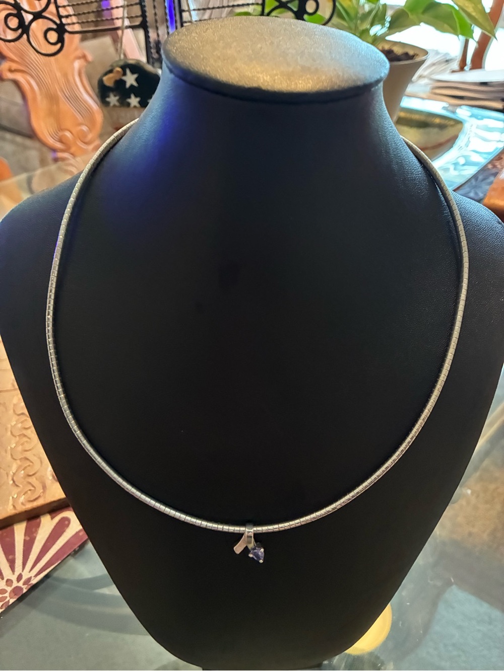 18 inch sterling silver omega necklace with pendant